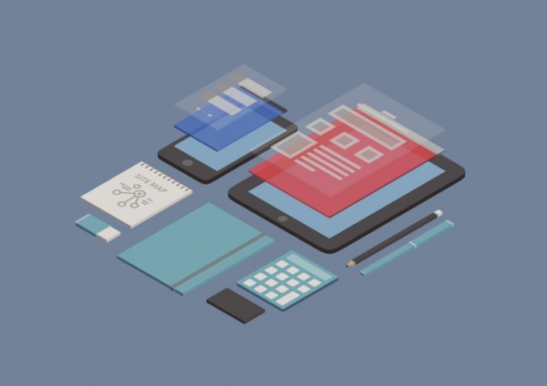 Mobile web design and development illustration