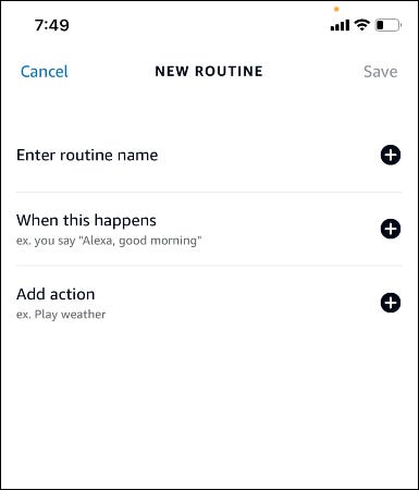 new routine screen