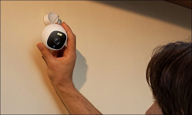 eufy security camera being set up