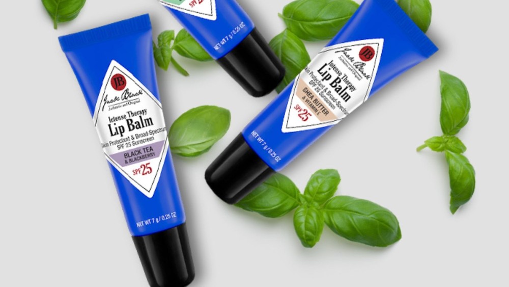 Three tubes of Jack Black Intense Therapy Lip Balm. 