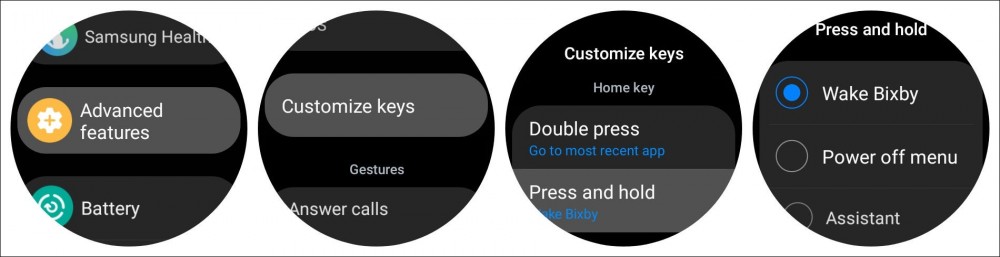 images of process for changing button press action