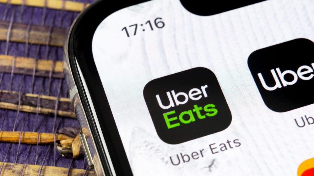 Uber Eats and Uber apps on an iPhone