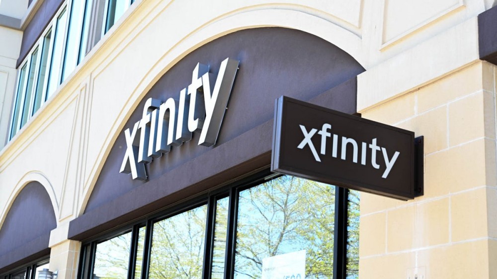 Xfinity store front in a downtown area