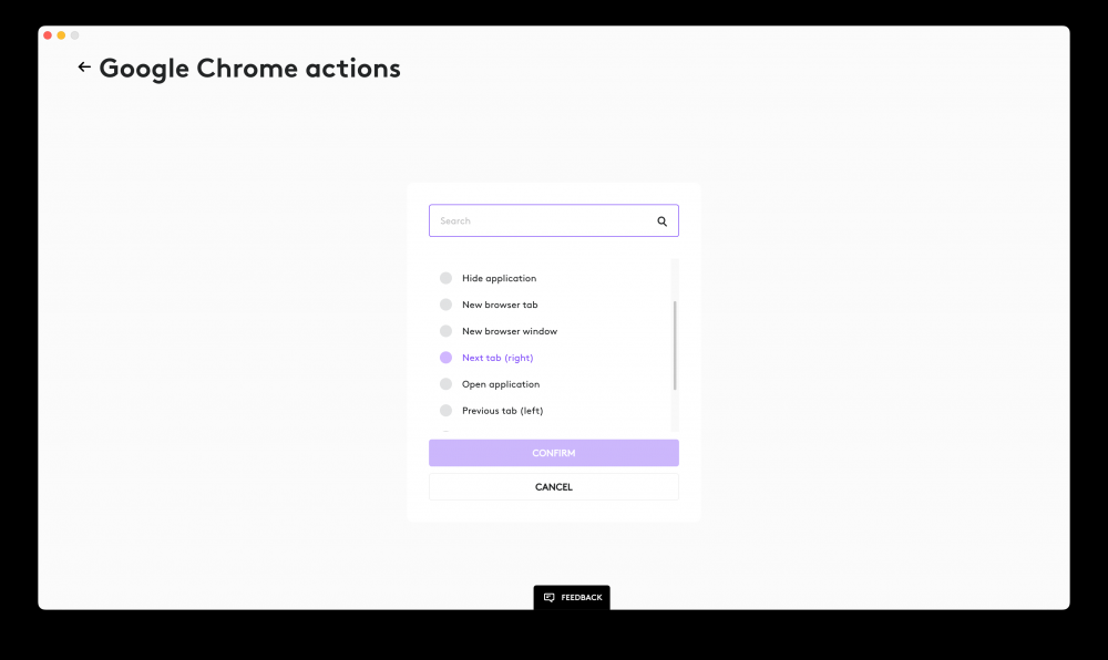 Creating a Google Chrome Smart Action in Logi Options+.